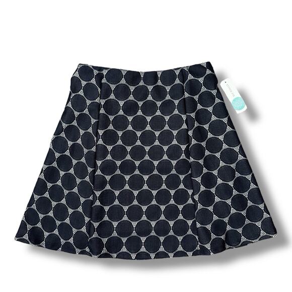 NWT Renee C Stitch Fix Maybell Navy White A-Line Skirt Small Made in USA - Picture 1 of 5